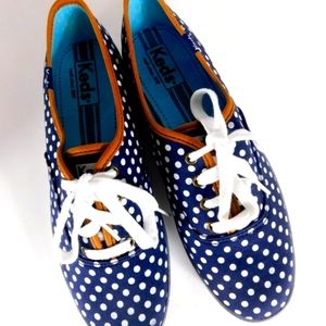 Polka Dot Oxford Navy Ked Shoes